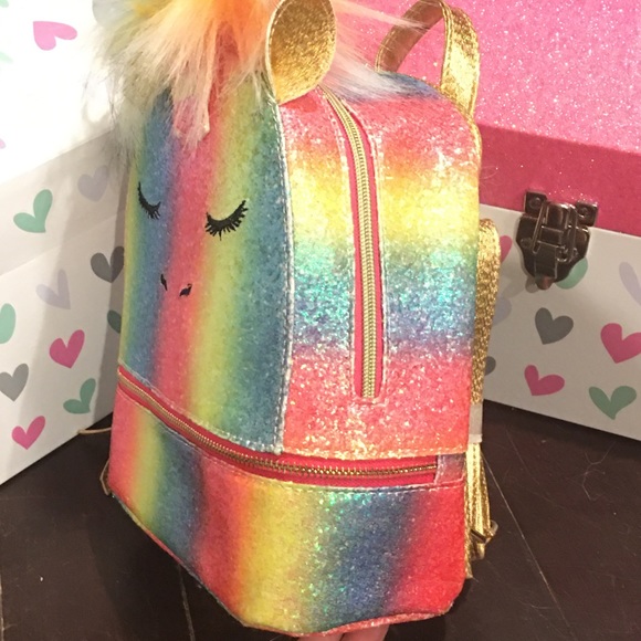 Under One Sky Rainbow Unicorn Pom-Pom Backpack main image 4